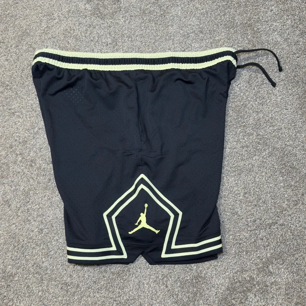 NWT Jordan Mens Dri-FIT Diamond Basketball Shorts Black Lime Glow IF5832-010 3XL